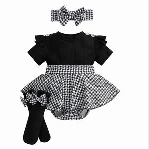 Trendy Boutique Black and White Kids Matching Set